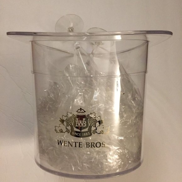 Wente Bros Plastic Top Hat Champagne Ice Holder with 2 Plastic Flutes - Picture 1 of 9